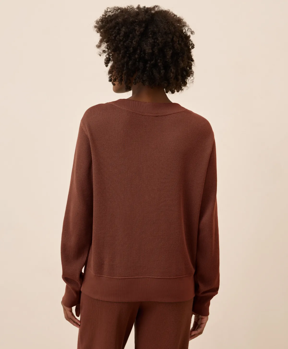 Women Pact Organic Thermal Waffle Henley Pullover