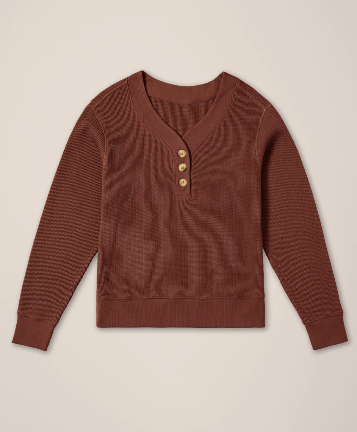 Women Pact Organic Thermal Waffle Henley Pullover